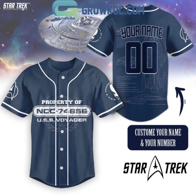 Custom Star Trek Baseball Jersey - Personalize With Your Name & Number - Uss Voyager Fan Gear