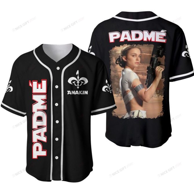Padmé & Anakin Themed Baseball Jersey - Iconic Sci-Fi Fan Apparel - Unisex Casual Wear