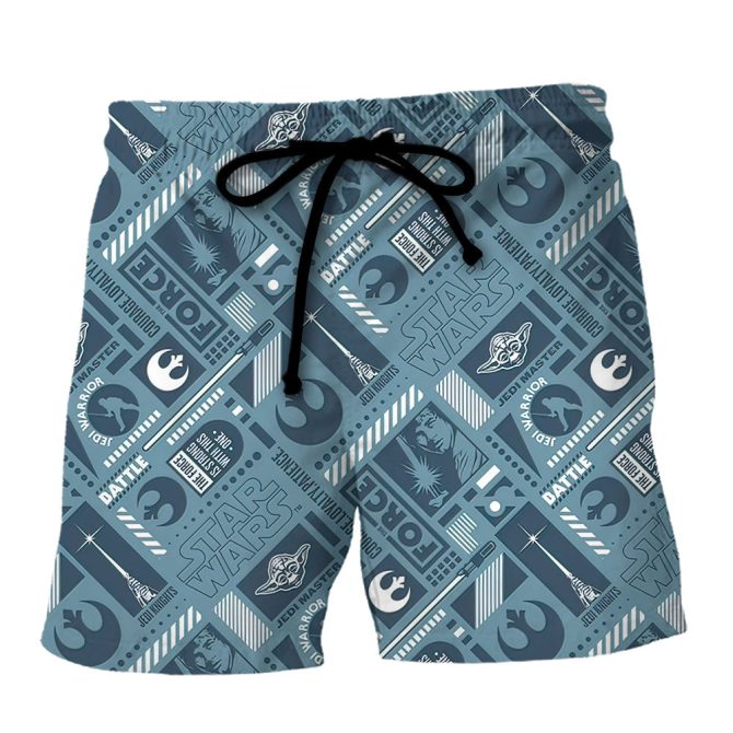 Star Wars Men'S Swim Trunks - Retro Pattern, Quick-Dry Beach Shorts For Fans