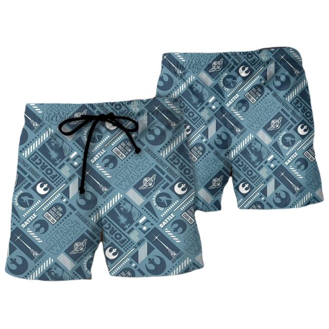 Star Wars Men'S Swim Trunks - Retro Pattern, Quick-Dry Beach Shorts For Fans - Image 2