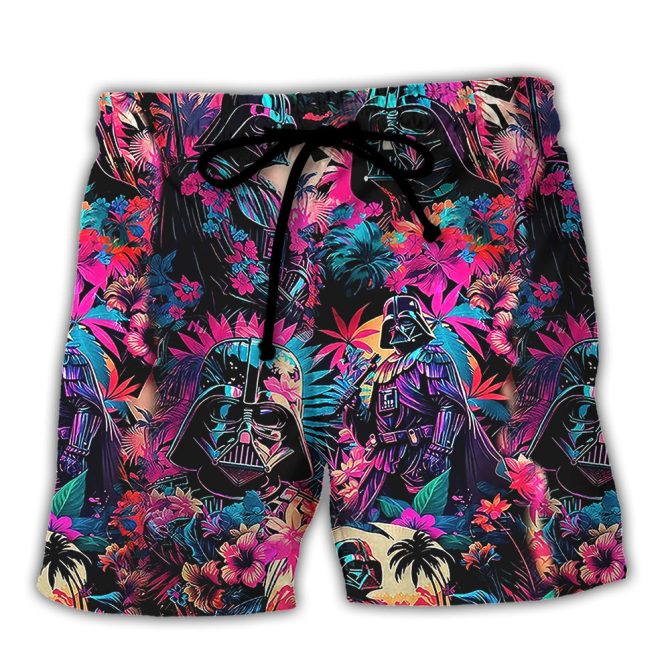 Vibrant Tropical Darth Vader Swim Shorts – Bold Summer Beachwear For Star Wars Fans