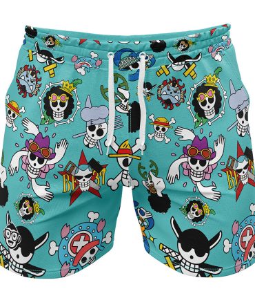 Vibrant Cartoon Skull Print Swim Trunks - Fun Summer Beachwear For Men/Boys