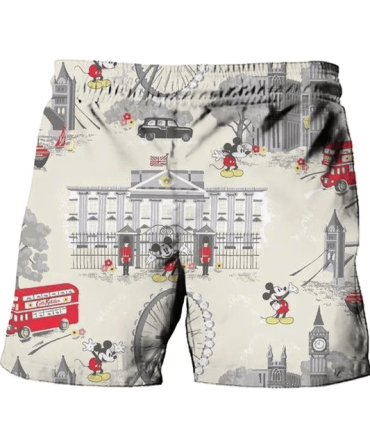 Men'S London Disney Print Swim Shorts – Stylish Summer Beachwear