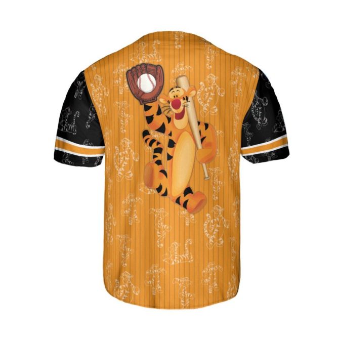 Tigger Baseball Jersey – Vibrant Orange Cartoon Design For Fans - Image 3