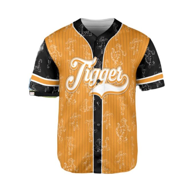 Tigger Baseball Jersey – Vibrant Orange Cartoon Design For Fans - Image 2