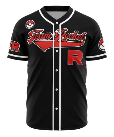 Team Rocket Baseball Jersey - Cool Black & Red Design For Fans , Limited Edition