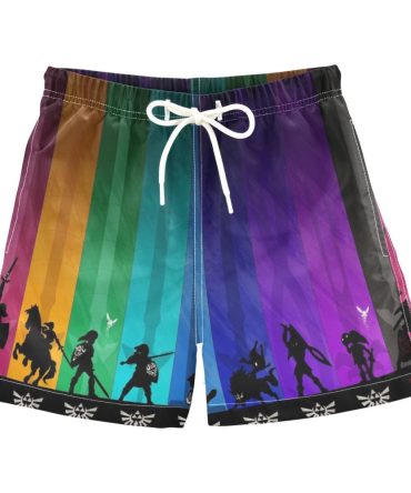 Colorful Gamer Graphic Swim Shorts - Unisex Quick Dry Beachwear