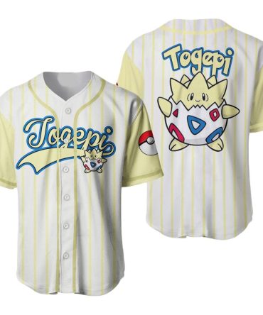 Togepi Baseball Jersey - Cute Pokémon Design, Unisex, Breathable Fabric, Perfect Gift For Fans