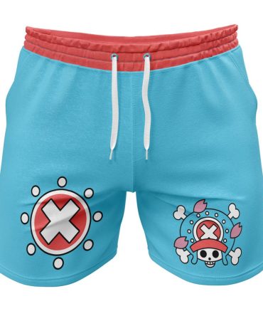 Cool Anime-Inspired Blue & Red Men'S Shorts - Fun Summer Casual Wear