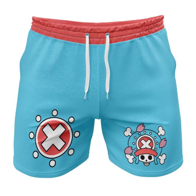 Cool Anime-Inspired Blue & Red Men'S Shorts - Fun Summer Casual Wear