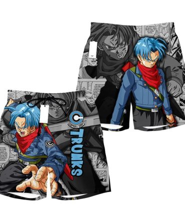 Anime Trunks Swim Shorts - Stylish Dragon Print For Fans - Unisex Beachwear