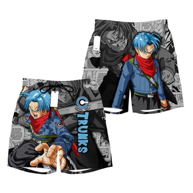 Anime Trunks Swim Shorts - Stylish Dragon Print For Fans - Unisex Beachwear
