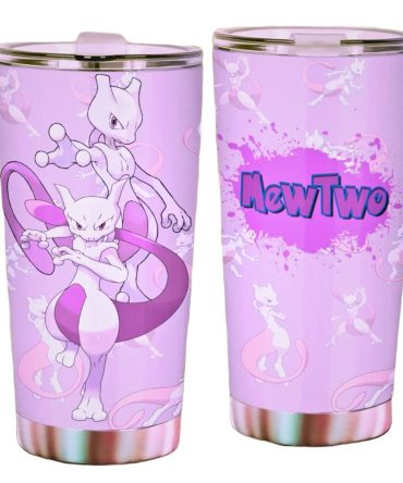 Stylish Mewtwo Tumbler Cup - Insulated Travel Mug With Lid, Perfect For Pokémon Fans