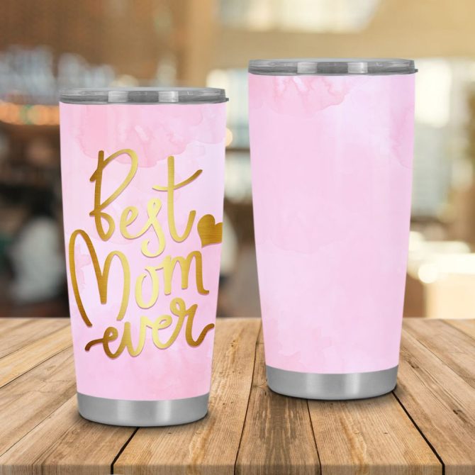 Best Mom Ever Pink Tumbler - Insulated Travel Mug Gift For Mother'S Day - Image 2