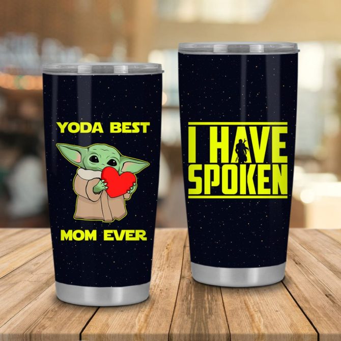 Yoda Best Mom Ever Tumbler - Cute Baby Alien Gift For Star Fans , Insulated Travel Cup