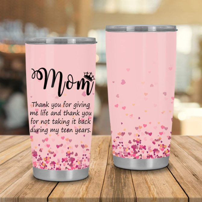Mom Tumbler - Heartfelt Gift For Mother'S Day, Birthday - Cute Pink Design With Sweet Message - 20Oz Stainless Steel - Image 2