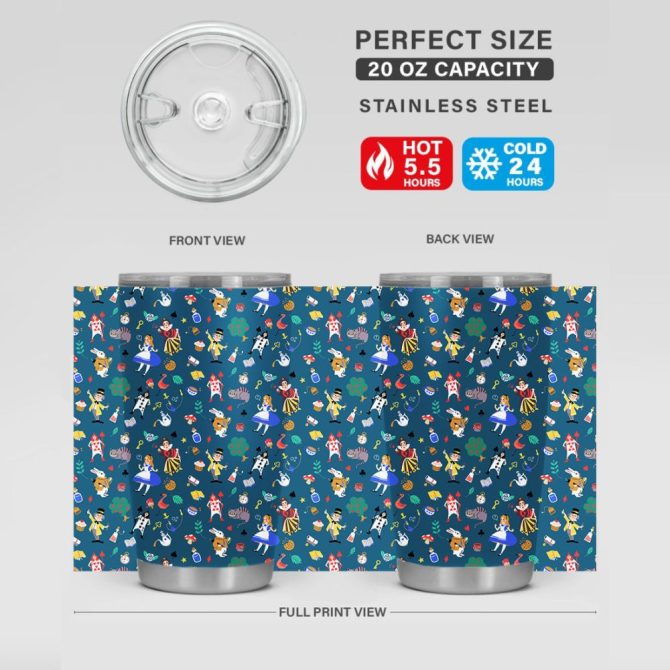 Enchanting Wonderland Stainless Steel Tumbler - Double Wall Insulated Travel Mug 20Oz - Image 3