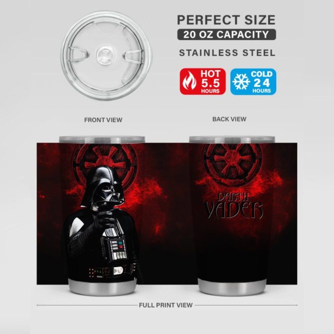 Star Wars Darth Vader Tumbler Cup - 20Oz Insulated Travel Mug For Fans - Image 3