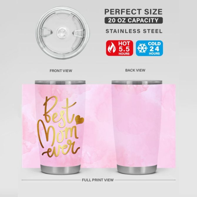Best Mom Ever Pink Tumbler - Insulated Travel Mug Gift For Mother'S Day - Image 3