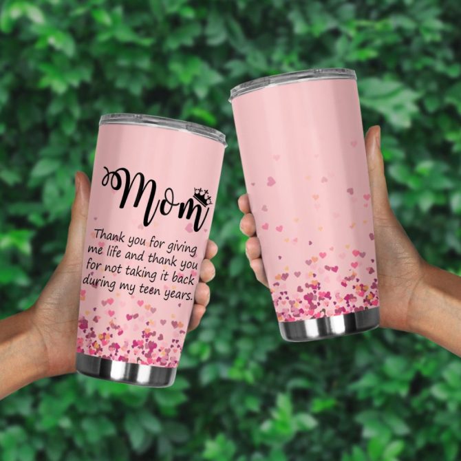 Mom Tumbler - Heartfelt Gift For Mother'S Day, Birthday - Cute Pink Design With Sweet Message - 20Oz Stainless Steel - Image 4