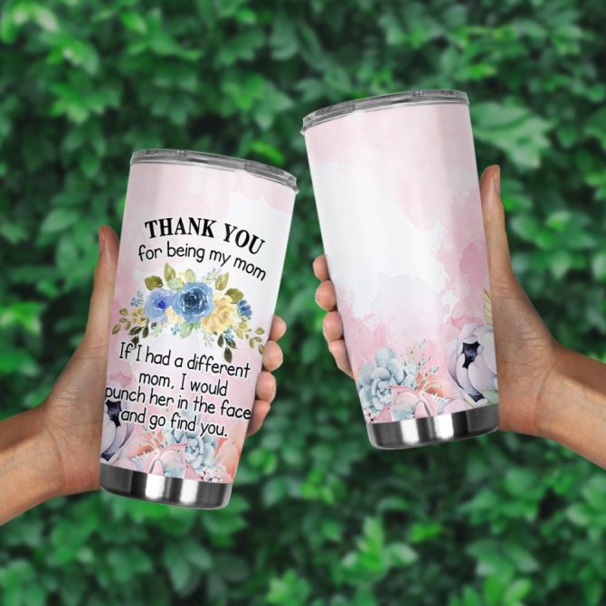 Funny Floral Mom Tumbler - Unique Gift For Mother'S Day Or Birthday - 20Oz Insulated Cup - Image 4