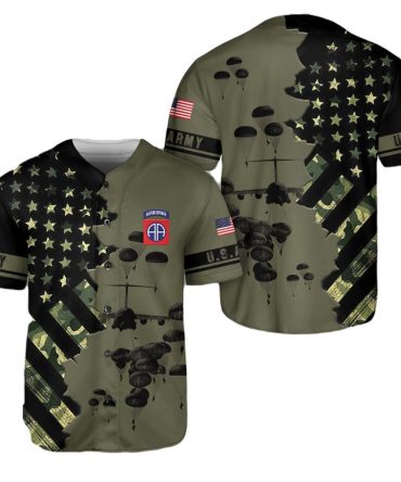 Patriotic U.S. Army Airborne Jersey – Military Style With Usa Flag & Paratrooper Design