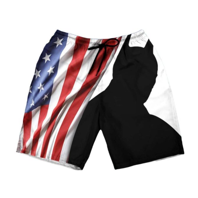 Patriotic American Flag Swim Trunks - Men'S Quick-Dry Beach Shorts With Unique Design