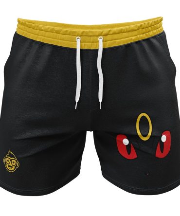 Men'S Black & Yellow Anime-Inspired Athletic Shorts - Bold Design, Comfortable Fit