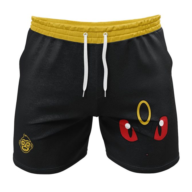 Men'S Black & Yellow Anime-Inspired Athletic Shorts - Bold Design, Comfortable Fit