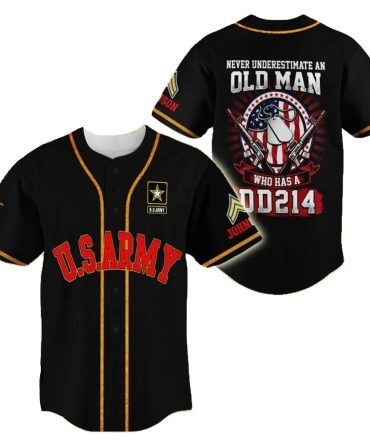 U.S. Army Veteran Baseball Jersey – Bold Design, Perfect Gift For Proud Dd214 Holders!