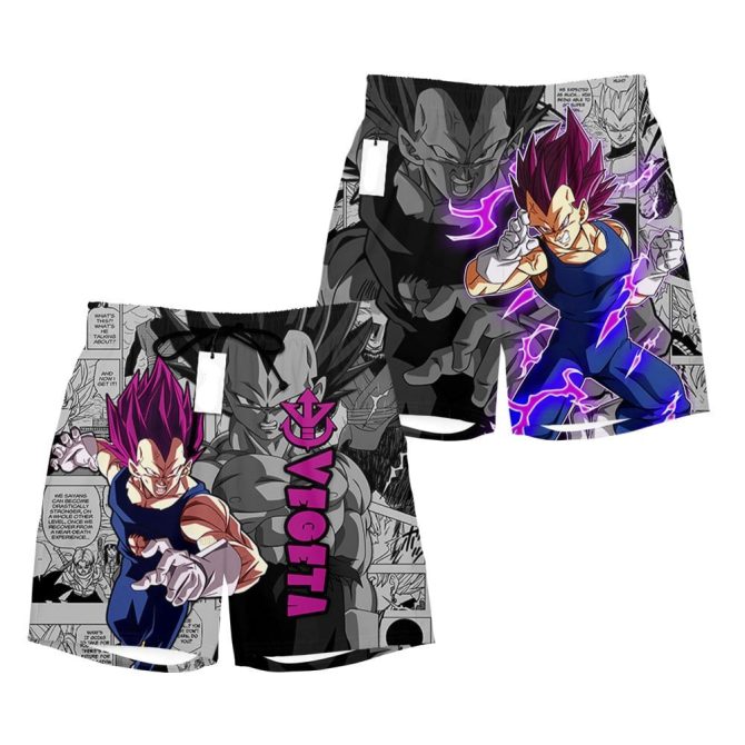 Anime-Inspired Vegeta Swim Shorts - Bold Design For Ultimate Fans