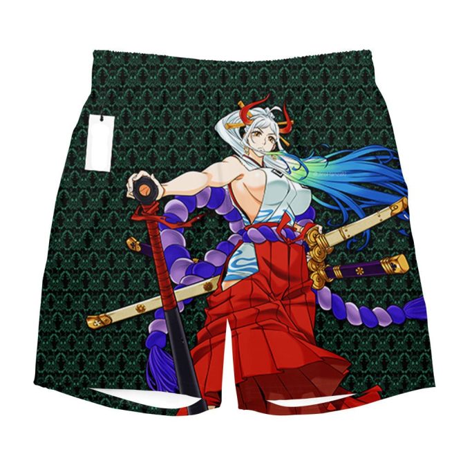 Anime Samurai Board Shorts - Vibrant Graphic Swimwear For Fans - Image 3