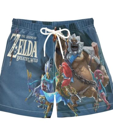 Legend Of Zelda Breath Of The Wild Swim Trunks - Epic Adventure Beachwear For Gamers