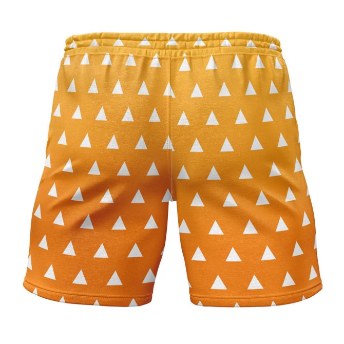 Vibrant Orange Triangle Pattern Men'S Swim Shorts - Quick Dry & Comfy Beachwear - Image 2