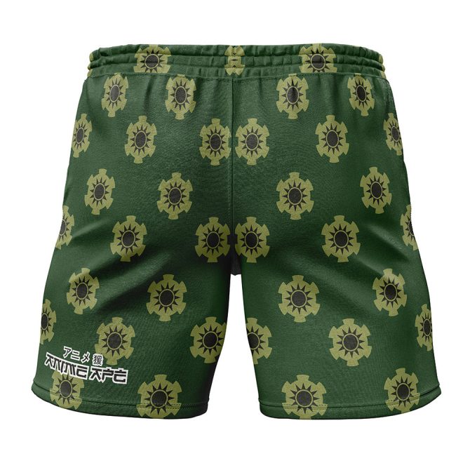 Men'S Green Gear Print Athletic Shorts - Comfortable & Stylish Summer Wear - Image 2