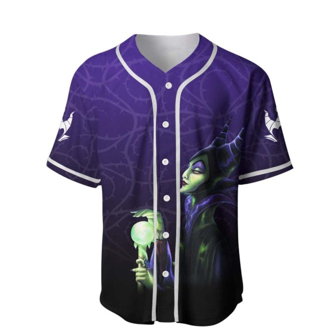 Enchanting Maleficent Baseball Jersey - Unisex Purple Gothic Style, Perfect Gift For Disney Fans - Image 2