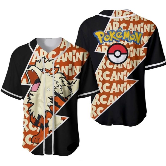 Stylish Pokémon Arcanine Baseball Jersey – Perfect Gift For Fans & Collectors!