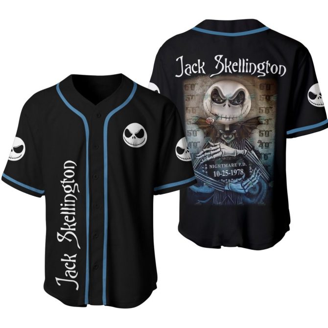 Jack Skellington Baseball Jersey - Nightmare Before Christmas Fan Apparel