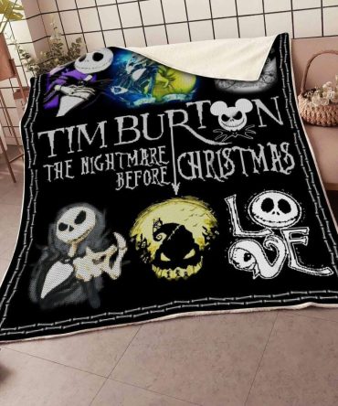 Cozy Nightmare Before Christmas Fleece Blanket - Tim Burton Design, Perfect Gift!