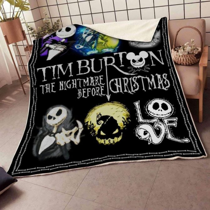 Cozy Nightmare Before Christmas Fleece Blanket - Tim Burton Design, Perfect Gift!