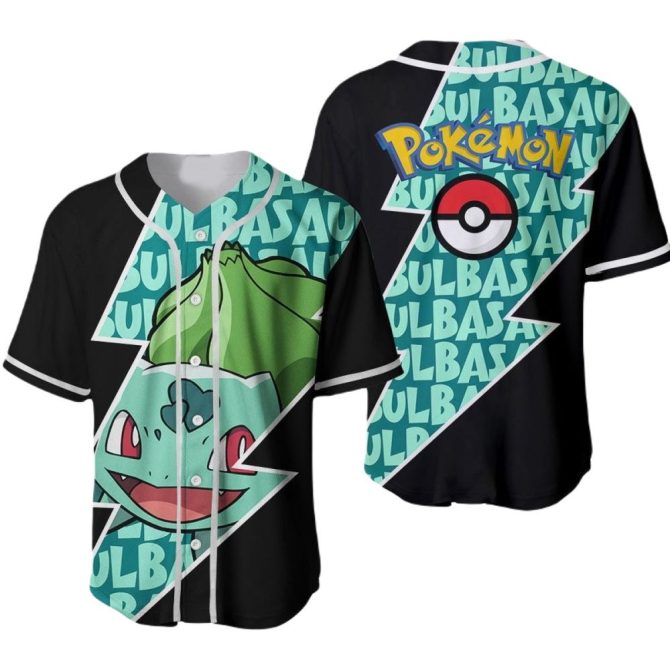 Catch 'Em All In Style: Bulbasaur Pokémon Baseball Jersey - Perfect For Fans!