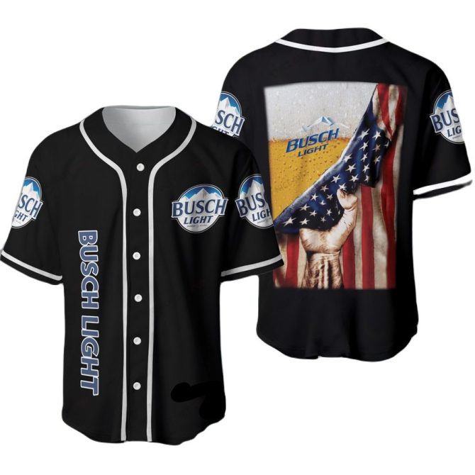 Patriotic Busch Light Baseball Jersey - Perfect For Beer Lovers & Sports Fans!