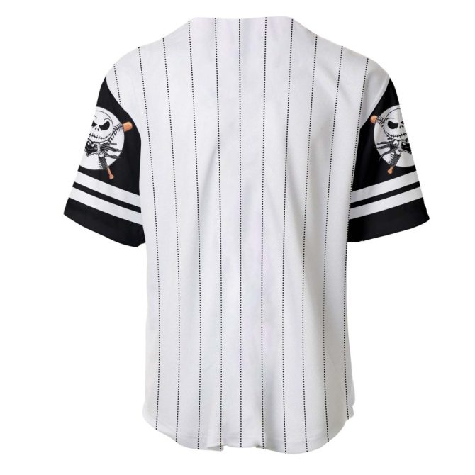 Jack Skellington Baseball Jersey – Unique Striped Sporty Tee For Fans , Limited Edition - Image 3