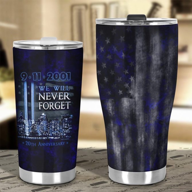 Patriotic 9/11 Remembrance Tumbler - Honor & Memorial Design, Stainless Steel