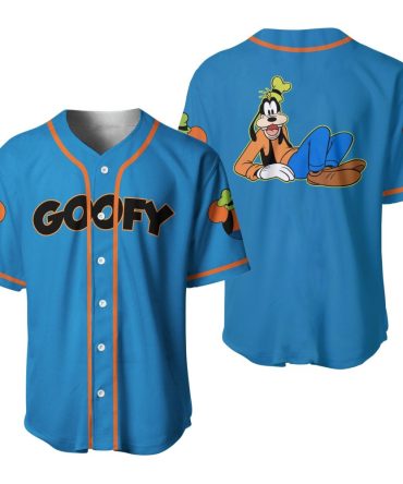 Goofy Baseball Jersey – Vibrant Blue Graphic Tee For Disney Fans – Unisex Sizes