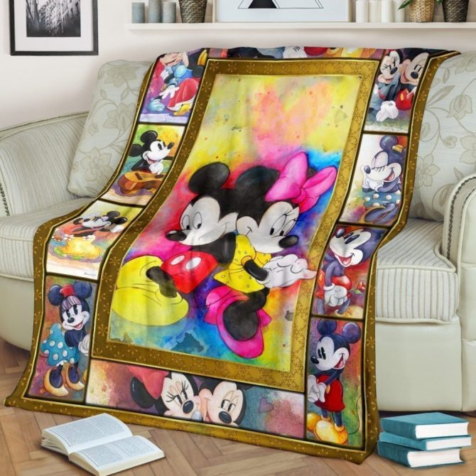 Cozy Disney-Inspired Blanket - Vibrant Mickey & Minnie Design, Perfect Gift For Kids & Fans - Image 2