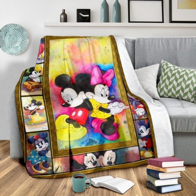 Cozy Disney-Inspired Blanket - Vibrant Mickey & Minnie Design, Perfect Gift For Kids & Fans - Image 3
