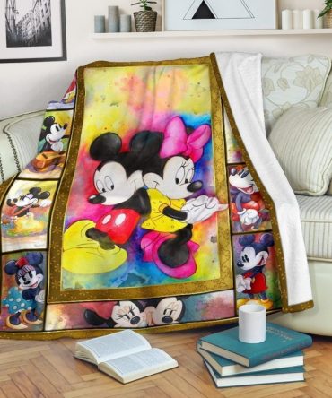 Cozy Disney-Inspired Blanket - Vibrant Mickey & Minnie Design, Perfect Gift For Kids & Fans