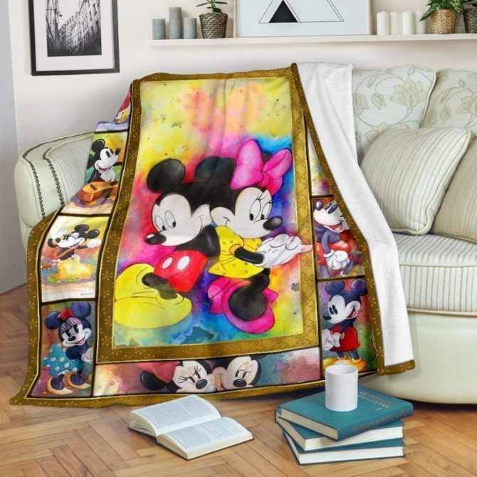Cozy Disney-Inspired Blanket - Vibrant Mickey & Minnie Design, Perfect Gift For Kids & Fans