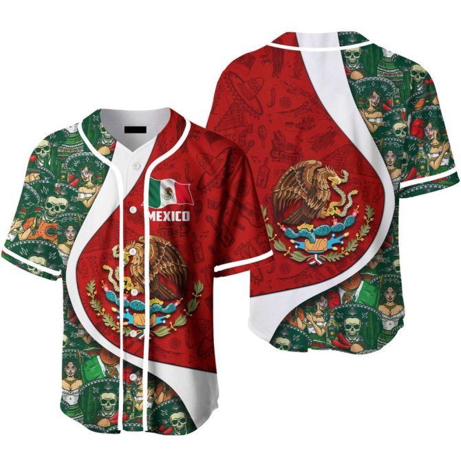 Vibrant Mexico Flag Baseball Jersey – Bold Cultural Design For Fans & Fashionistas